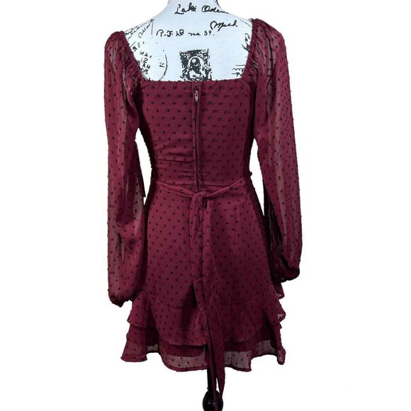 Trixxi dress Juniors' Surplice-Neck Tie-Waist Fit & Flare Dress size 3 Romantic - Picture 2 of 16